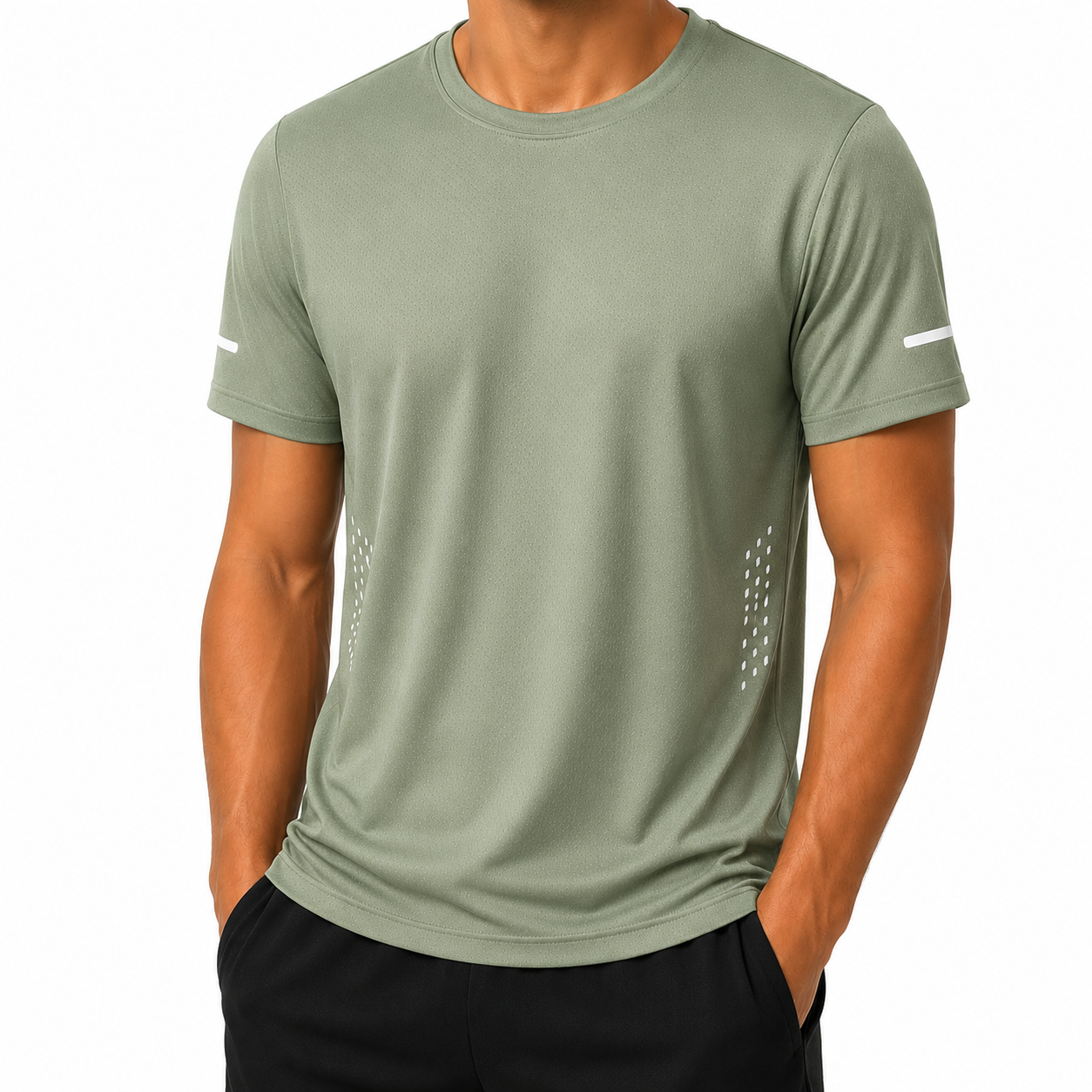 Mens Quick Dry Hiking T-Shirt Breathable Summer Sports Tee Polyester Gym