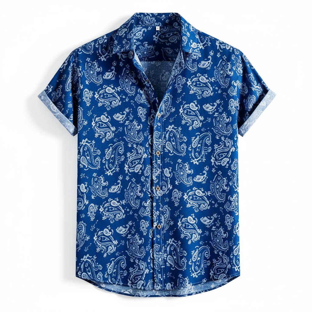 Mens 3D Leopard Print Short Sleeve Casual Summer Beach Shirt Polyester S-2XL UK