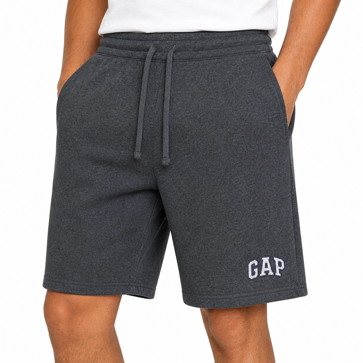 GAP Mens Logo Fleece Shorts Elastic Waist Gym Casual Summer Cotton - QHA UK