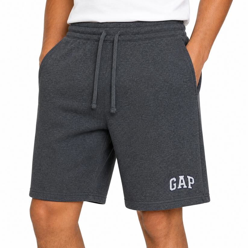 GAP Mens Logo Fleece Shorts Elastic Waist Gym Casual Summer Cotton - QHA UK