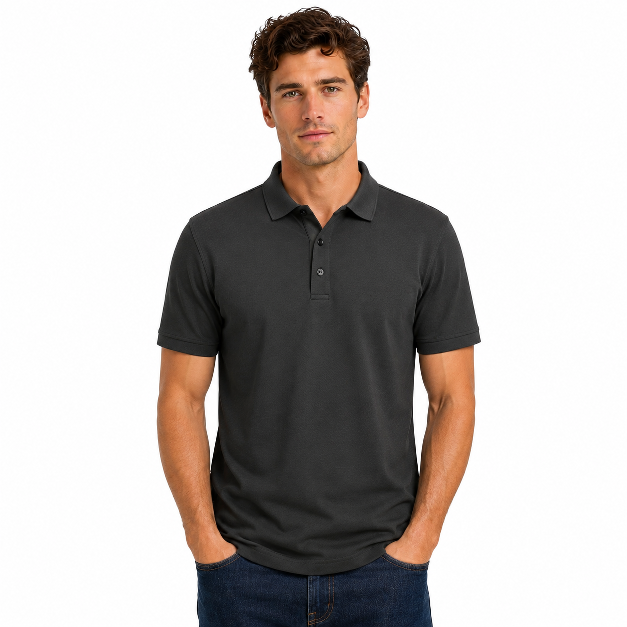 Mens Summer Polo Shirt Polyester Breathable Sweat Absorbent Short Sleeve Top UK