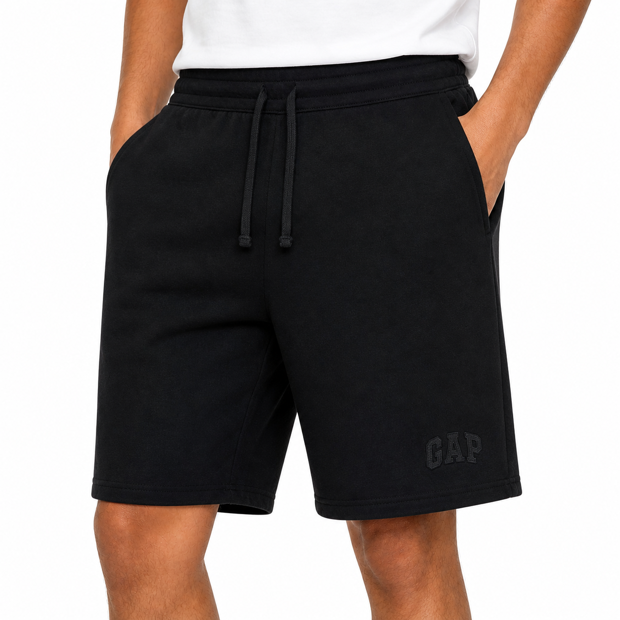 GAP Mens Logo Fleece Shorts Elastic Waist Gym Casual Summer Cotton - QHA UK