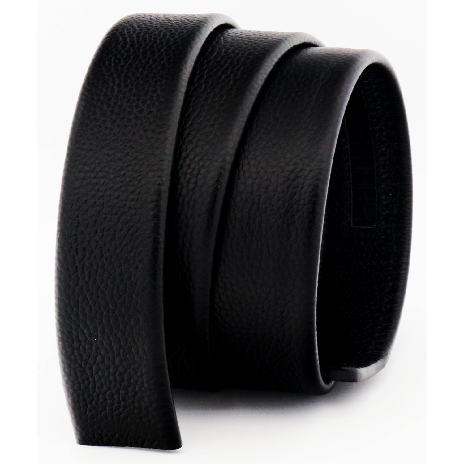 QHA Mens Ratchet Top Grain Leather Belt Strap for 35mm Wide Automatic Buckle Q09