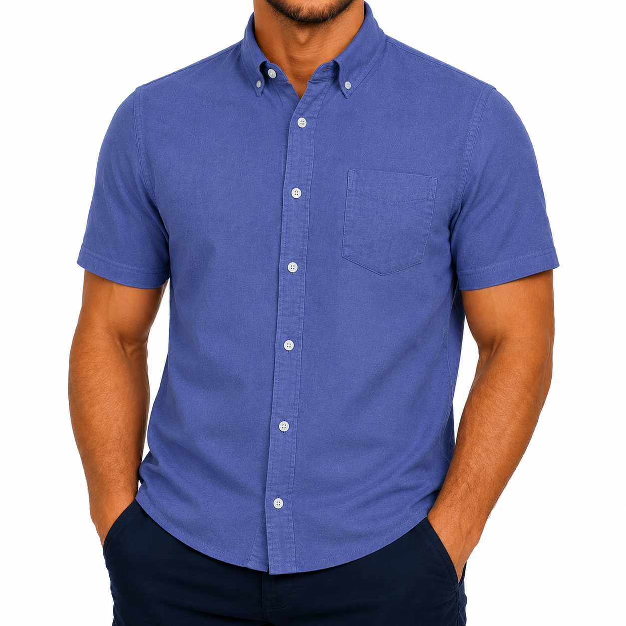 M&S Ultimate Pure Cotton Oxford Shirt Mens Short Sleeve S-4XL - QHA UK