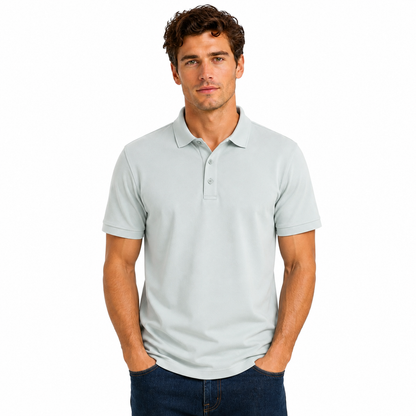 Mens Summer Polo Shirt Polyester Breathable Sweat Absorbent Short Sleeve Top UK