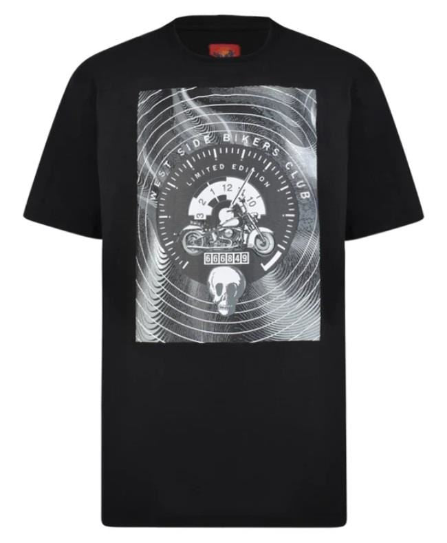 METAPHOR Mens Pure Cotton Motorcyle Tee Shirt 04012- size 2XL - 8XL,Black, White