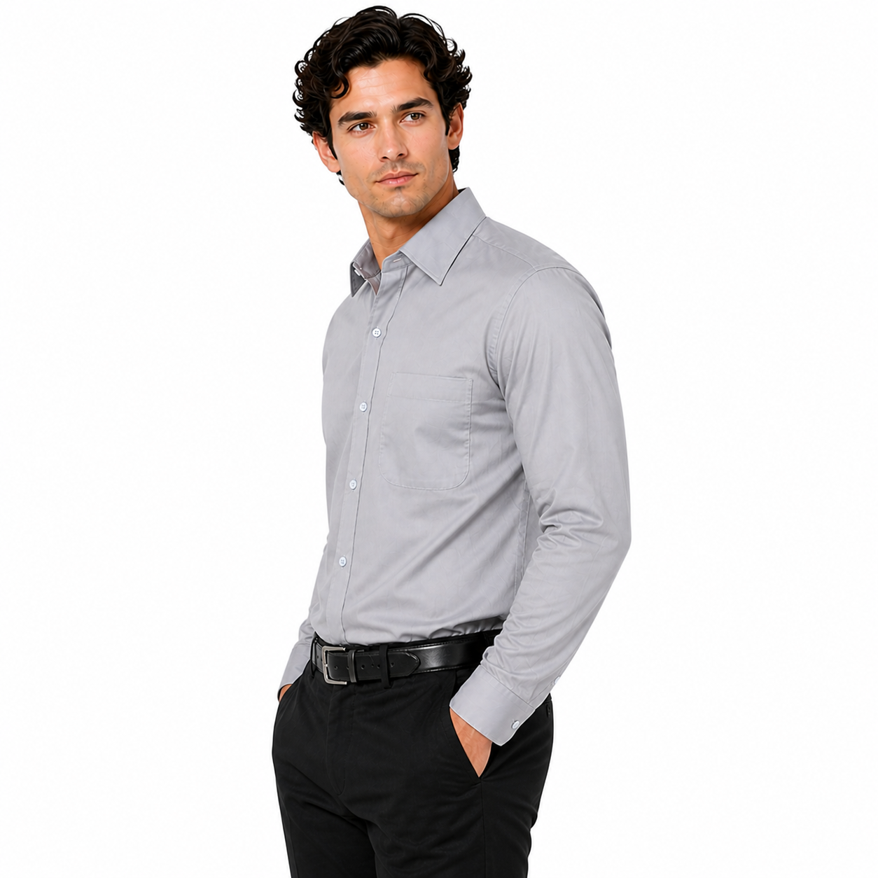 Kustom Kit Mens Poplin Shirt Long Sleeve Formal Work Office Classic Fit - QHA UK