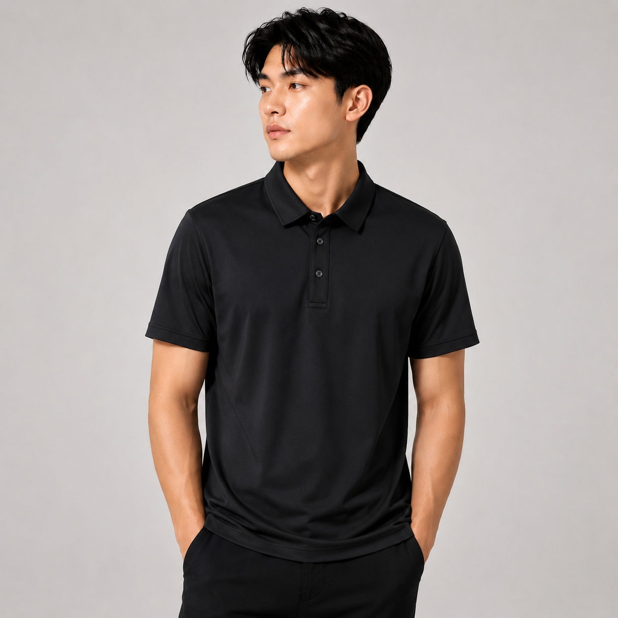 Mens Seamless Knit Polo Shirt Short Sleeve Lapel Smart Casual Top UK S-4XL