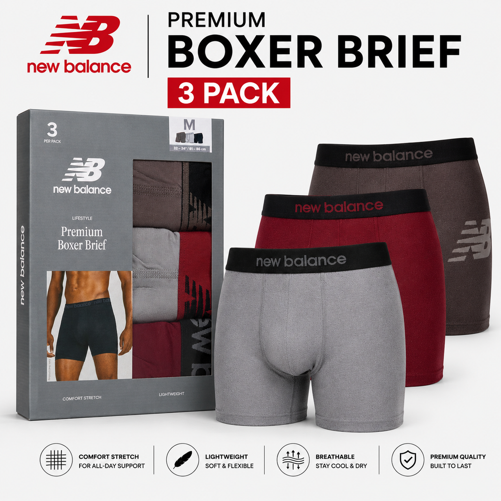 New Balance Mens Premium Stretch Boxer Briefs Trunks Underwear S-XL 3-12 Pack - QHA UK