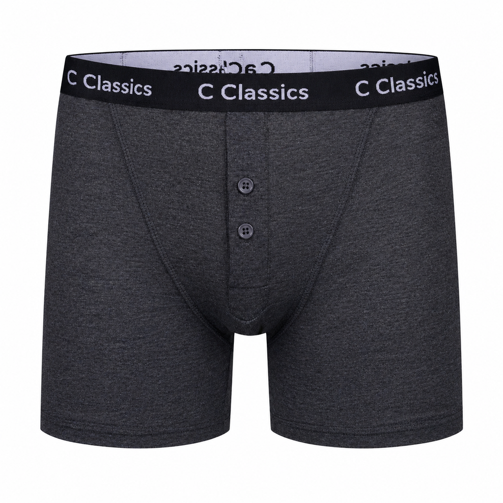C Classics Mens 3 Pack Boxer Shorts Button Fly Cotton Rich Comfort Fit Underwear