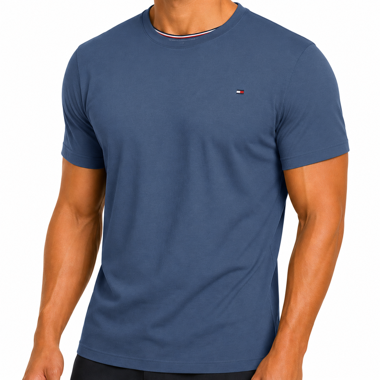 Tommy Hilfiger Mens Flag Embroidered Cotton Crew Neck T-Shirt S-2XL