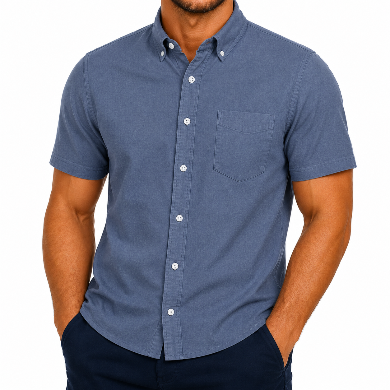 M&S Ultimate Pure Cotton Oxford Shirt Mens Short Sleeve S-4XL - QHA UK