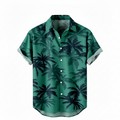 Men's 3D Leopard Print Short Sleeve Casual Summer Beach Shirt Polyester S-2XL UK