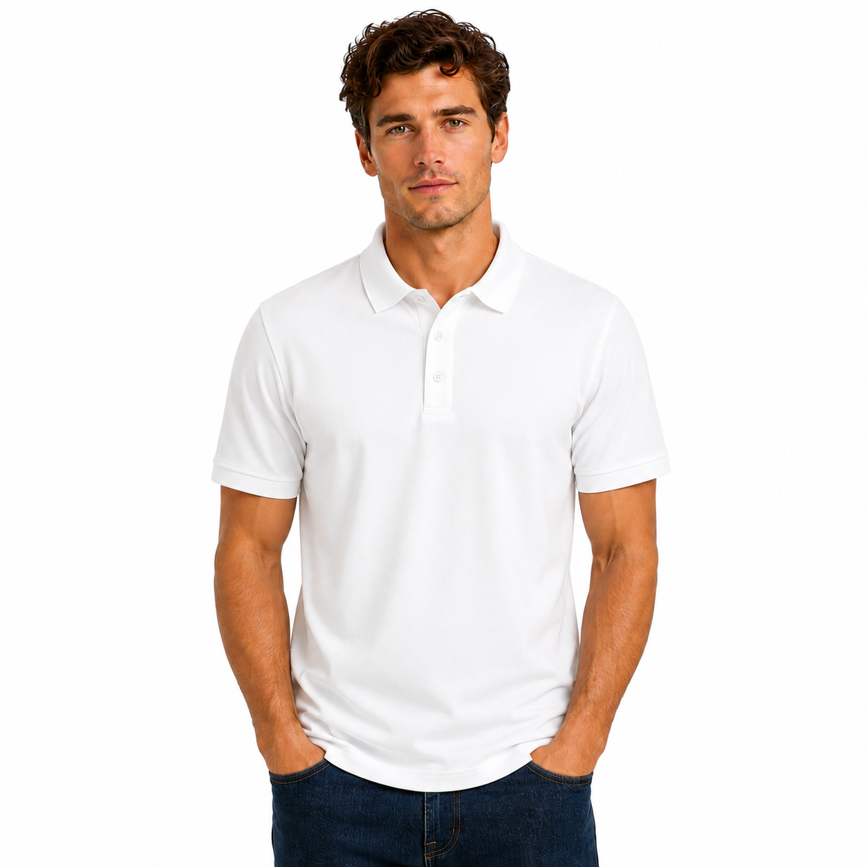 Mens Summer Polo Shirt Polyester Breathable Sweat Absorbent Short Sleeve Top UK
