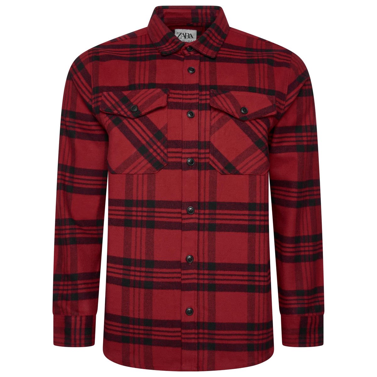 Ex-Chain Store Men's Brushed Cotton Check Overshirt | Long Sleeve Regular Fit | S-2XL