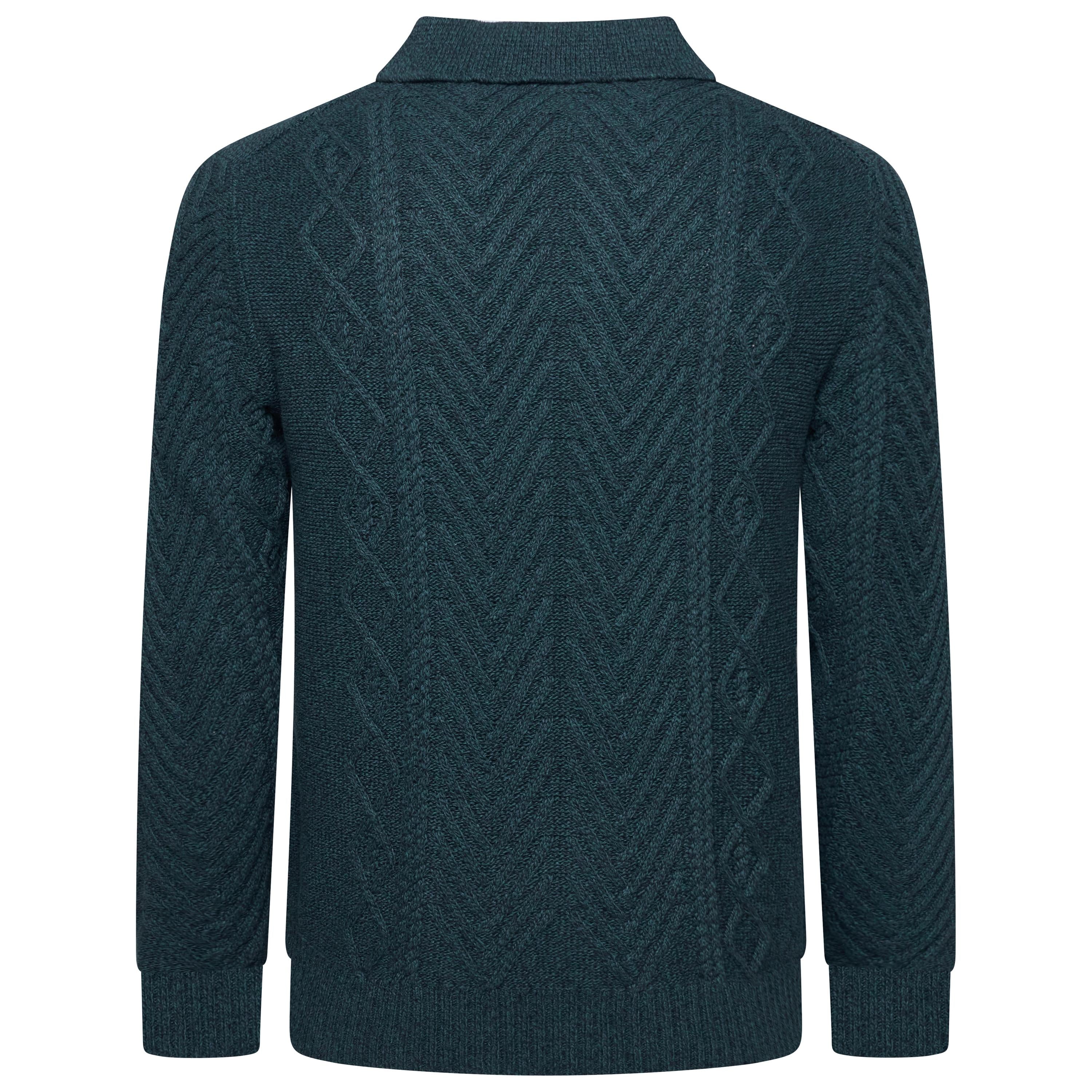 Crew Clothing Company Men's Cable Knit Button Neck Jumper 6 Colours XS–3XL