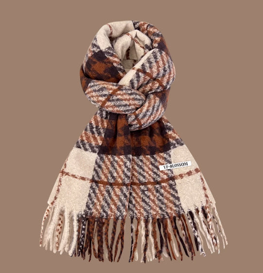 All-match Plaid Imitation Cashmere Women's Warm Scarf