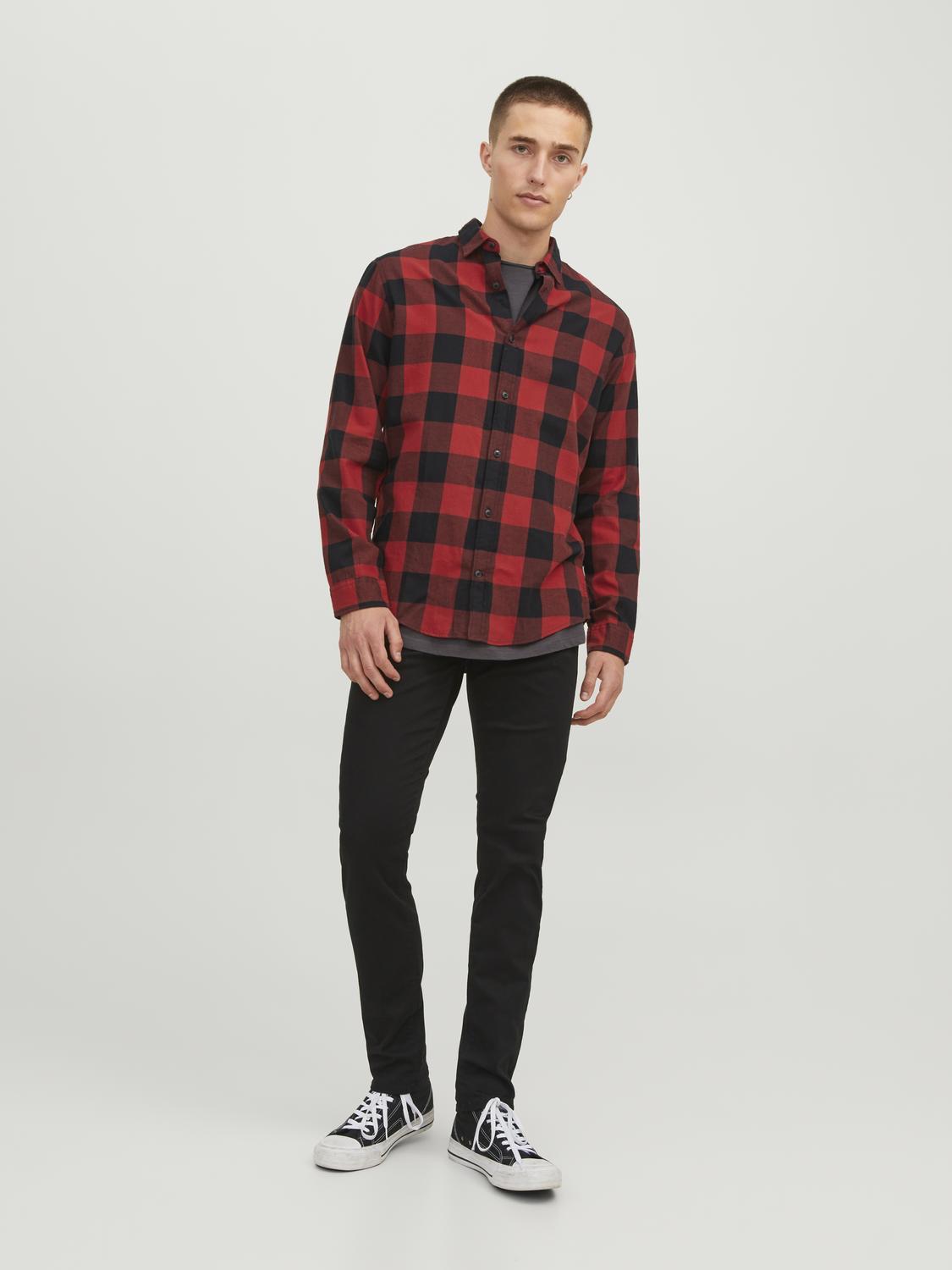Jack & Jones Twill Checked Shirt With Long Sleeves For Men (JJEGINGHAM) in 5 Colours, L-XL