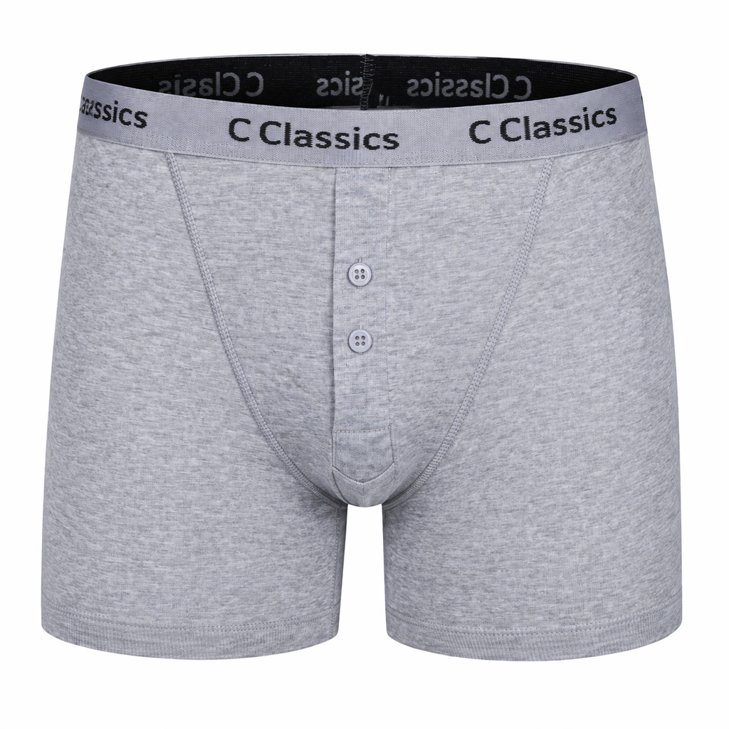 C Classics Mens 3 Pack Boxer Shorts Button Fly Cotton Rich Comfort Fit Underwear