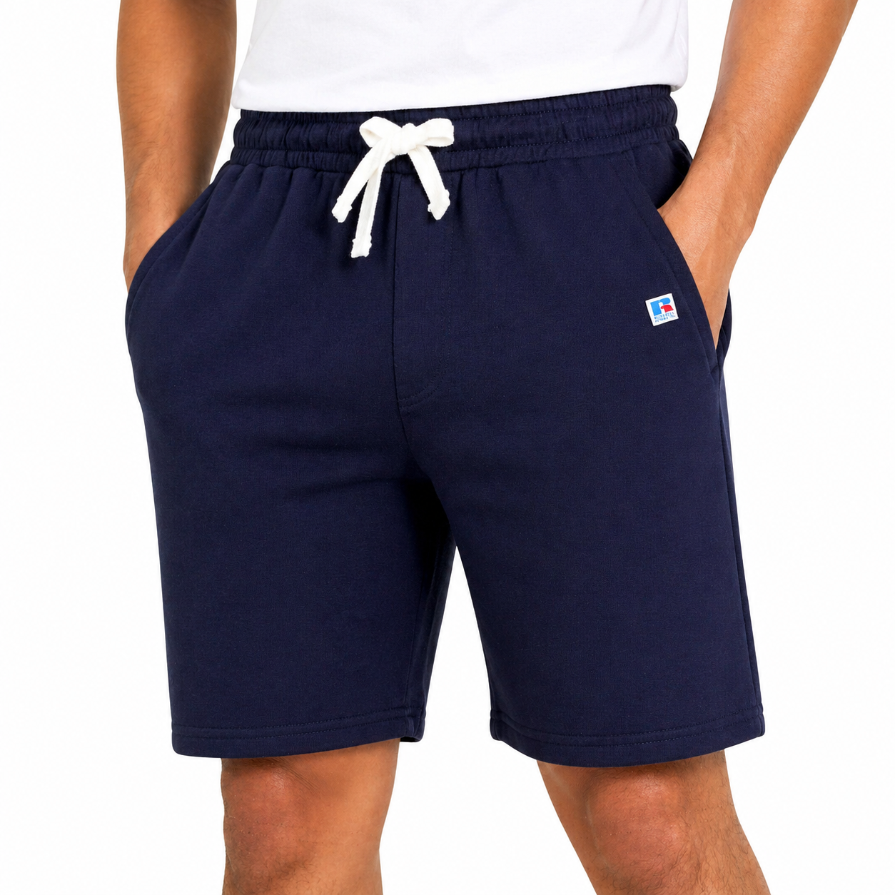 Russell Athletic Men's Jersey Shorts Gym Casual Cotton Elastic Waist