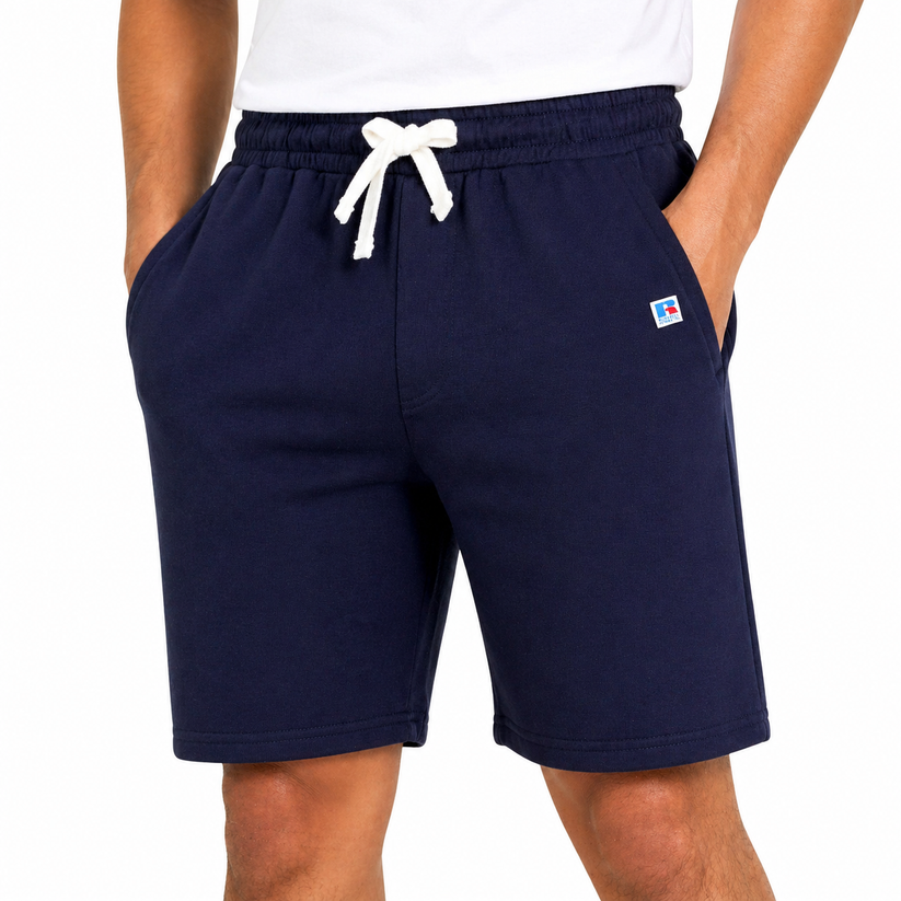 Russell Athletic Men's Jersey Shorts Gym Casual Cotton Elastic Waist - QHA UK