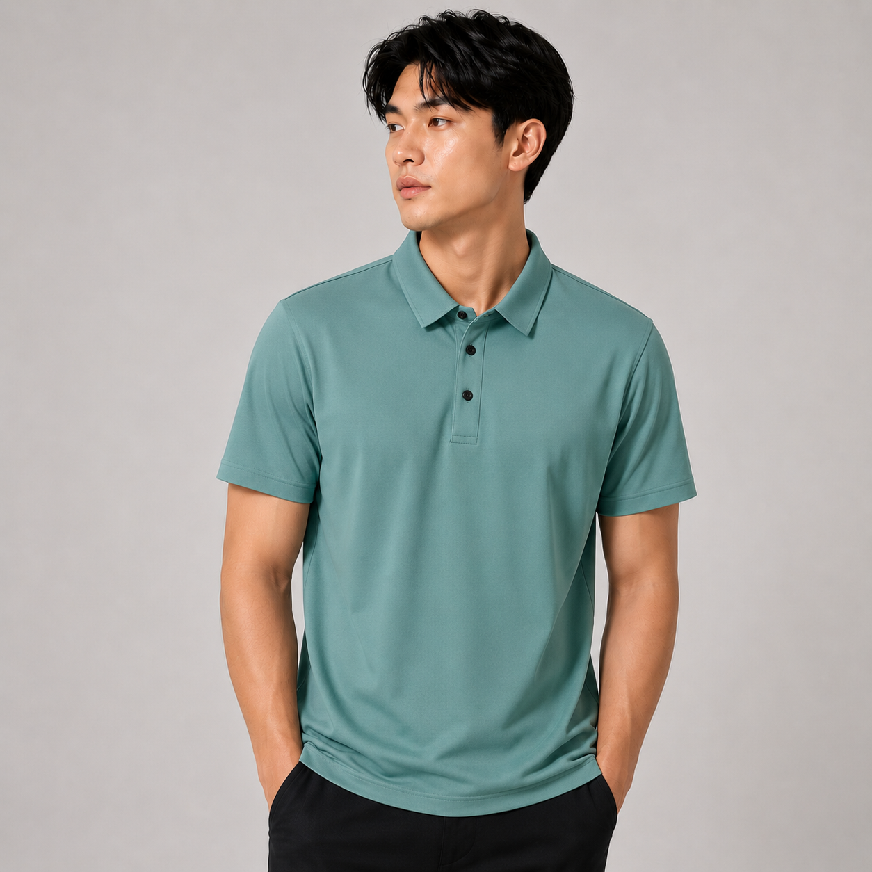 Mens Seamless Knit Polo Shirt Short Sleeve Lapel Smart Casual Top UK S-4XL