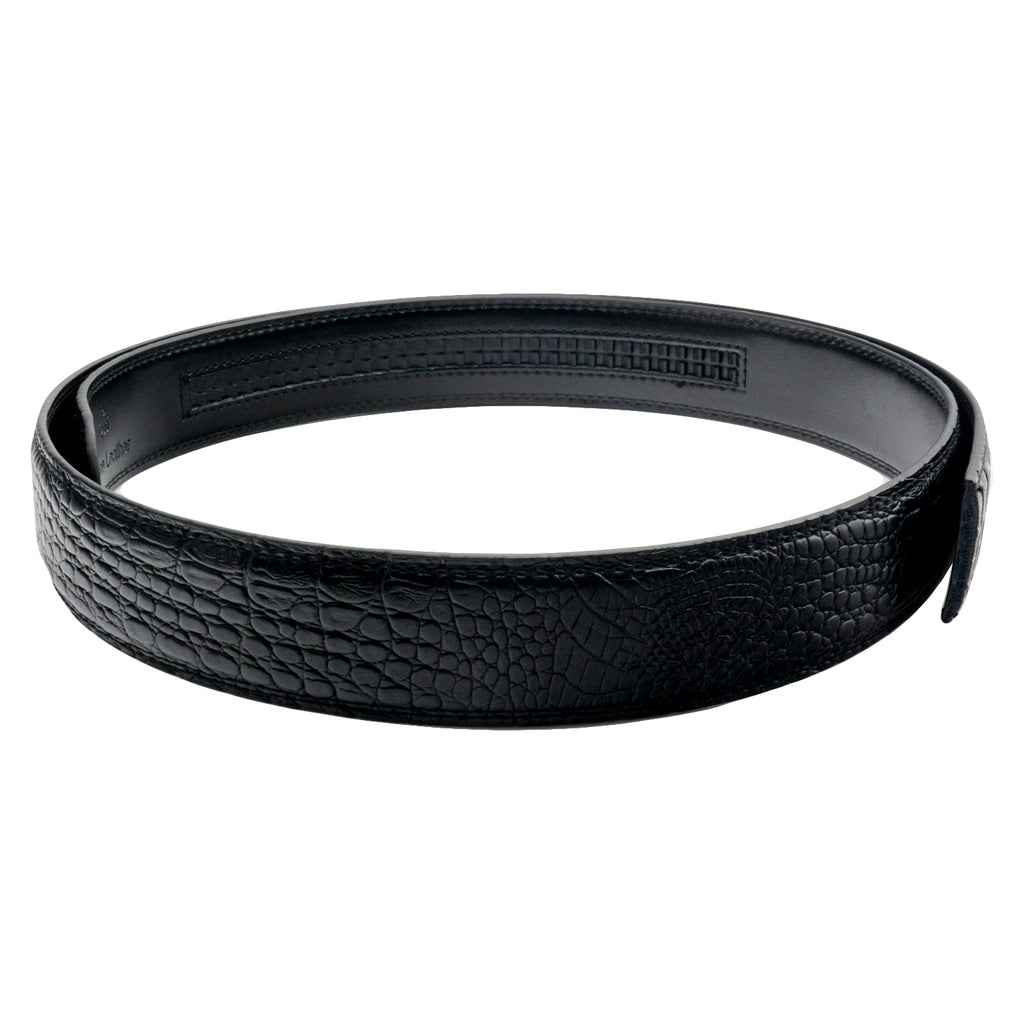 QHA Unisex Alligator Style Automatic Ratchet Belt Strap no Buckle Q05