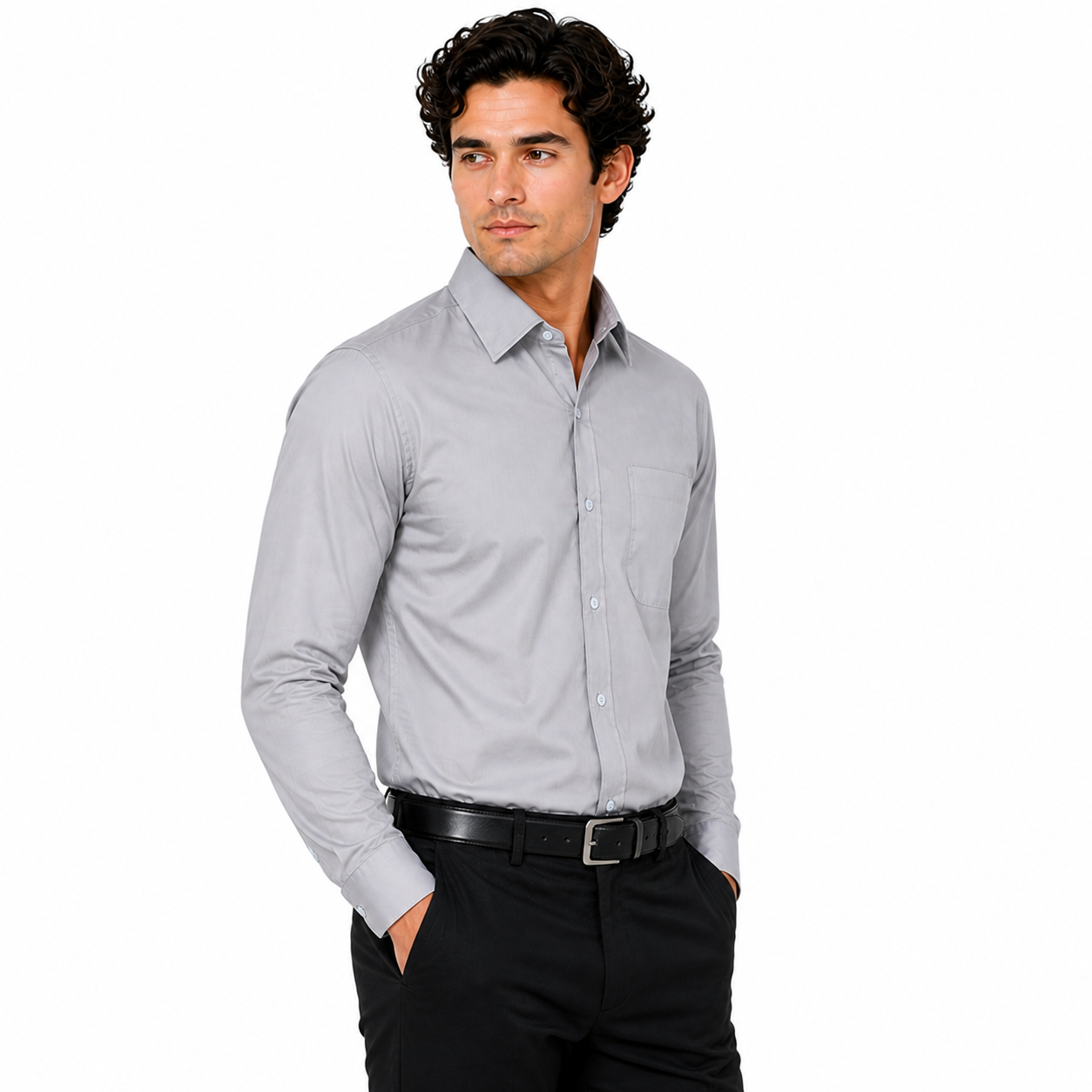 Kustom Kit Mens Poplin Shirt Long Sleeve Formal Work Office Classic Fit - QHA UK