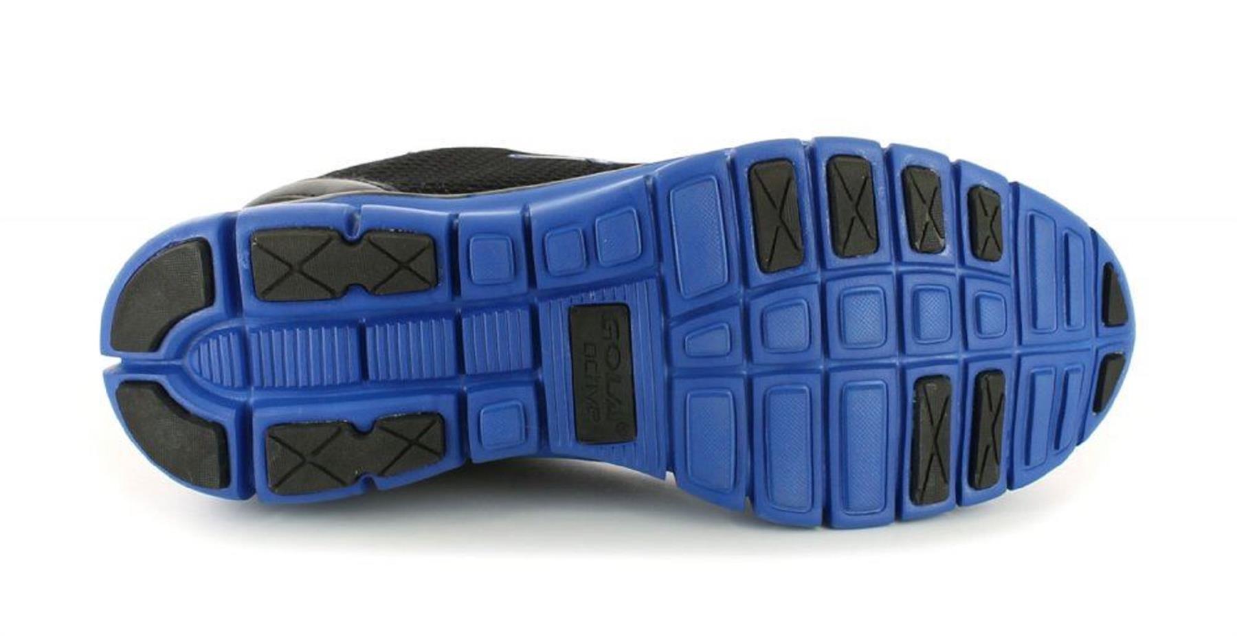 GOLA LIGHT WEIGHT RELAXED FIT BREATHABLE RUNNING TRAINERS IN BLACK/BLUE IN SIZE UK7 TO UK15