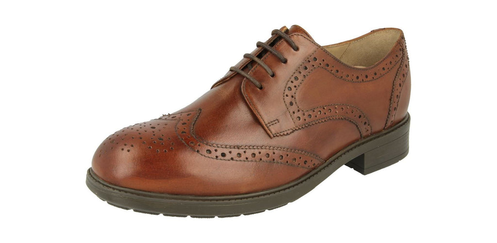 DB's Men's Extra Wide (2V Fit) Formal Lace Up Brogue Shoes (Lambeth) in Tan