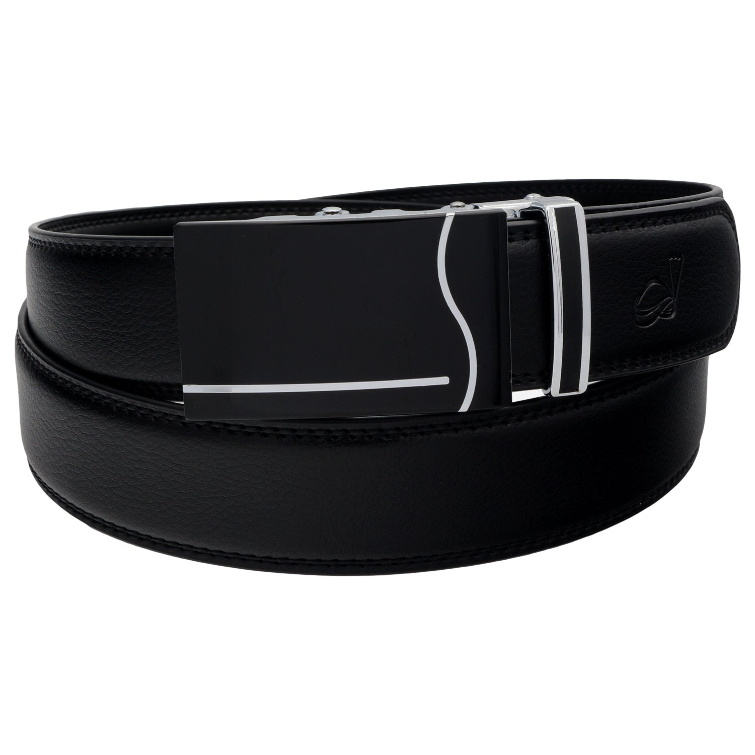 QHA Mens Ratchet Leather Belt Automatic Buckle 35mm Wide Q42