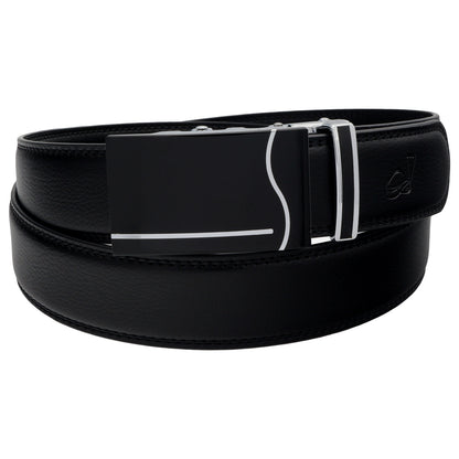 Mens Genuine Leather Ratchet Belt 35mm Automatic Buckle Holeless Q42