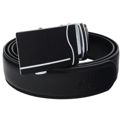 Mens Genuine Leather Ratchet Belt 35mm Automatic Buckle Holeless Q42