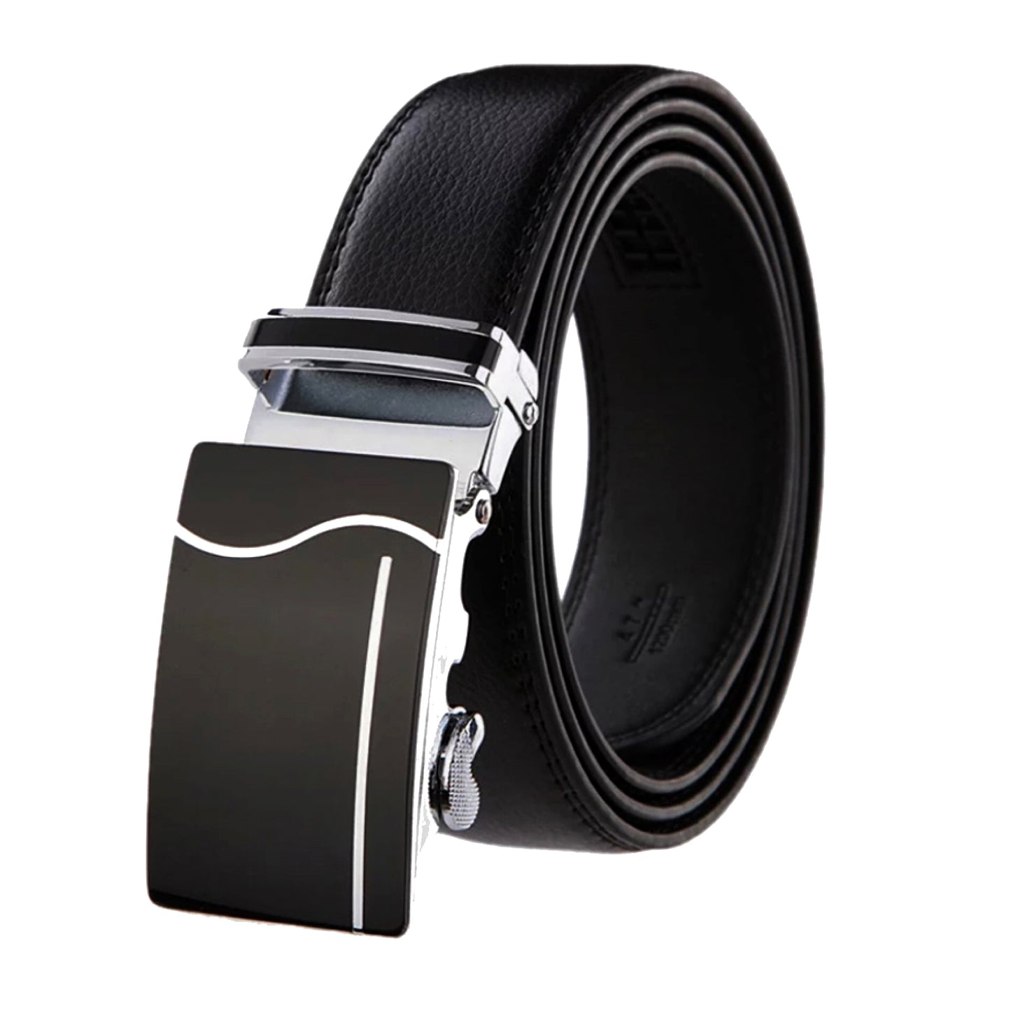 QHA Mens 35mm Split Leather Ratchet Belt, Automatic Sliding Buckle Q42 - QHA UK
