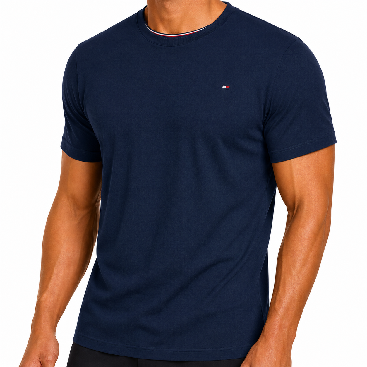 Tommy Hilfiger Mens Embroidered Logo Cotton Crew Neck T-Shirt S-2XL - QHA UK
