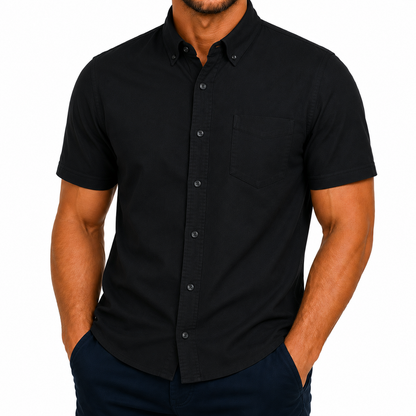 M&S Ultimate Pure Cotton Oxford Shirt Mens Short Sleeve S-4XL - QHA UK
