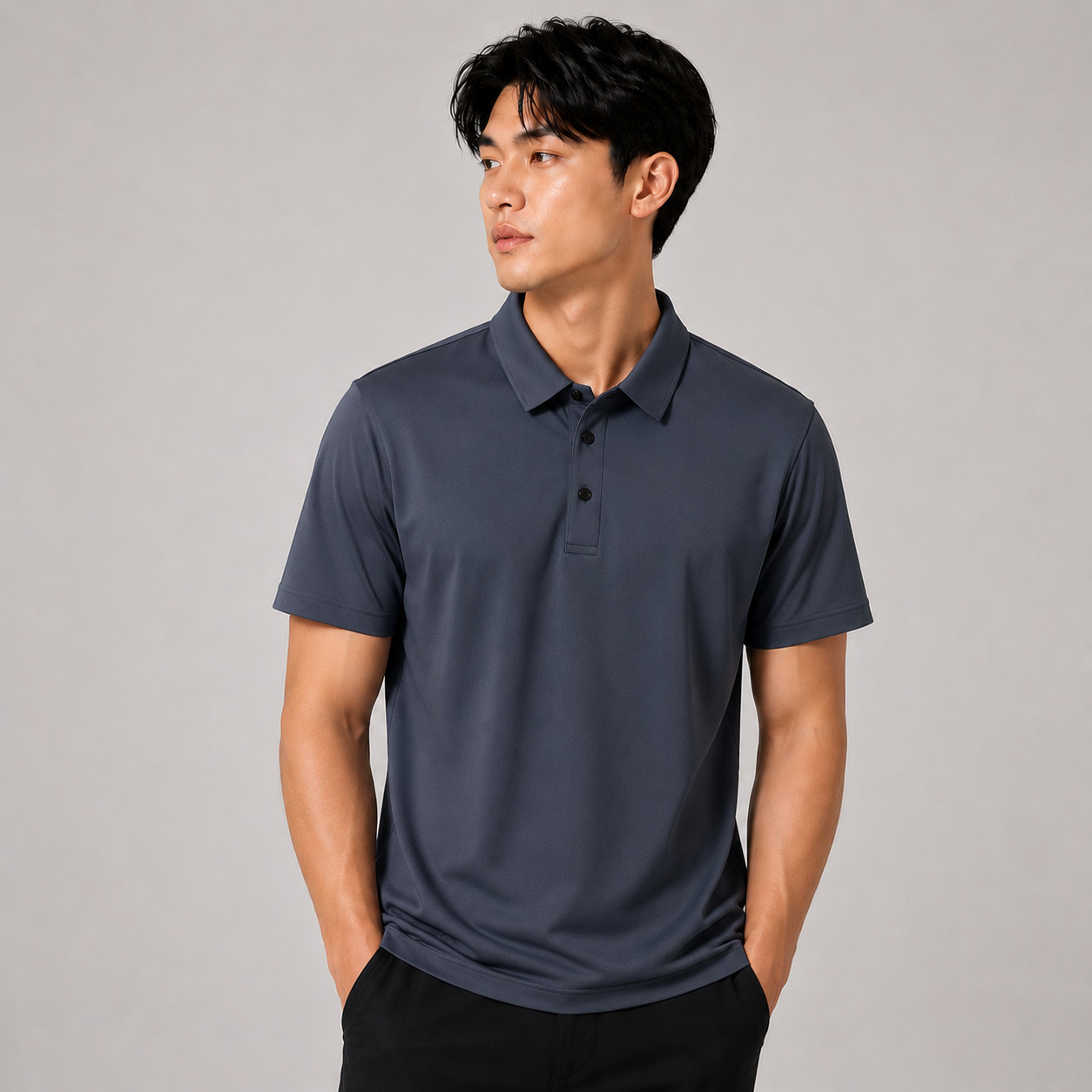 Mens Seamless Knit Polo Shirt Short Sleeve Lapel Smart Casual Top UK S-4XL