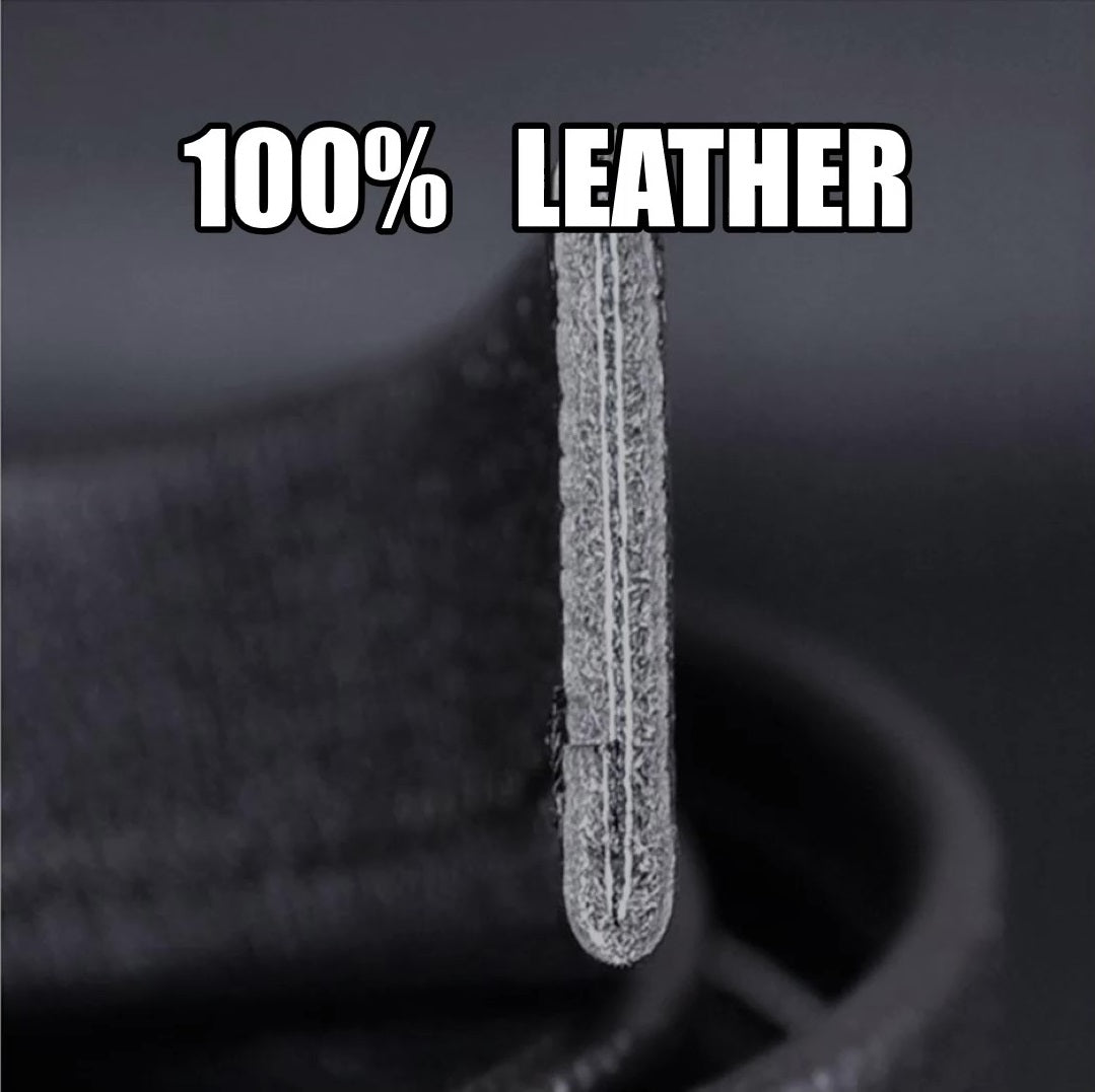 QHA Mens Ratchet Top Grain Leather Belt Strap for 35mm Wide Automatic Buckle Q09