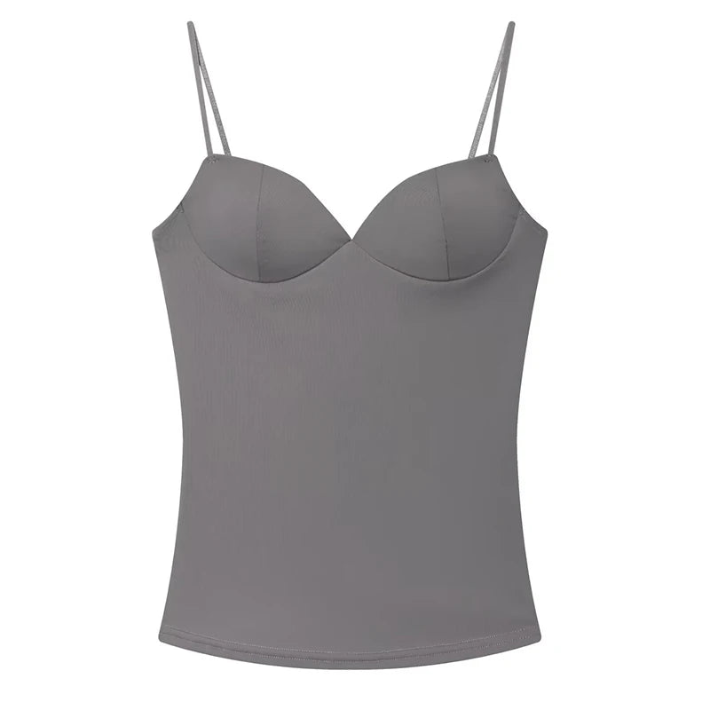 Womens Corset Crop Top Backless Camisole Bustier Bodycon Strap Top - QHA UK