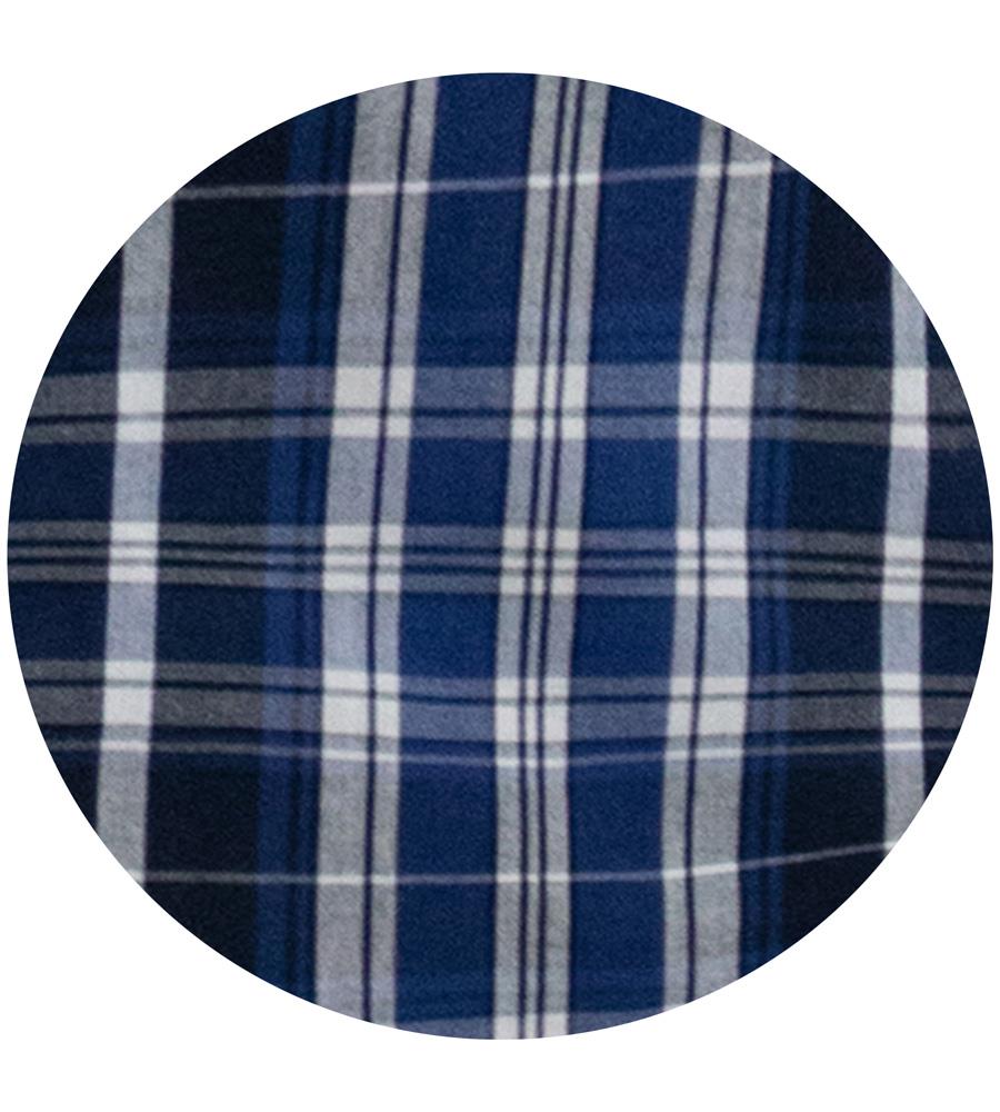 D555 WALSALL Check Short Sleeve Shirt With Pocket For Men in Navy, 2XL-8XL