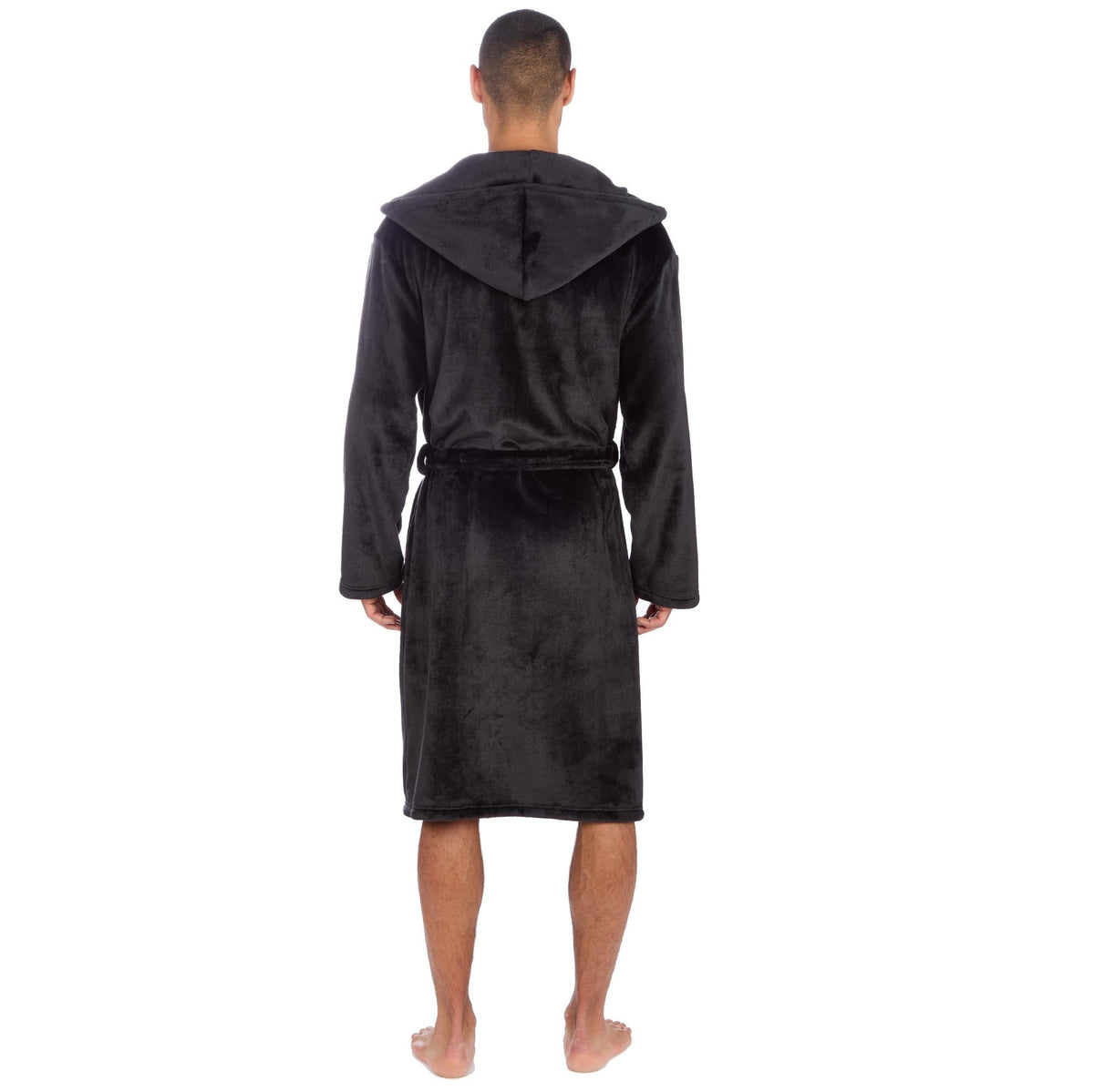 Cargo Bay Men's Soft Touch Fleece Hooded Dressing Gown with Front Pockets
