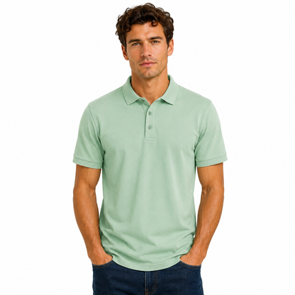Mens Summer Polo Shirt Polyester Breathable Sweat Absorbent Short Sleeve Top UK
