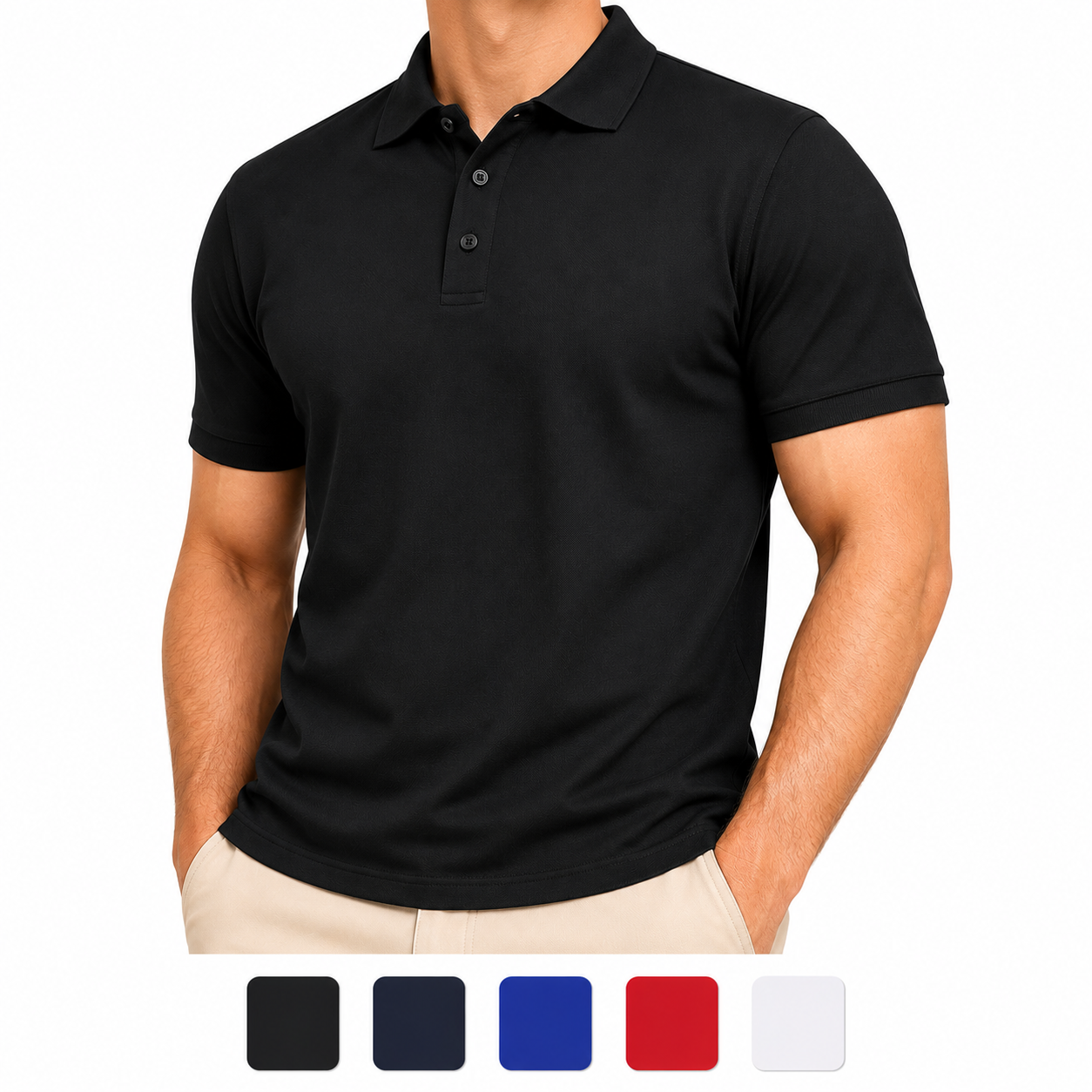 Eco Spirit Mens Organic Cotton Polo Shirt Pique Short Sleeve Casual Work Top