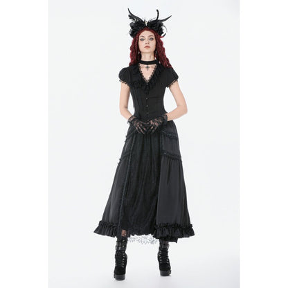 Dark in Love Belladonna Floor-Length Goth Skirt