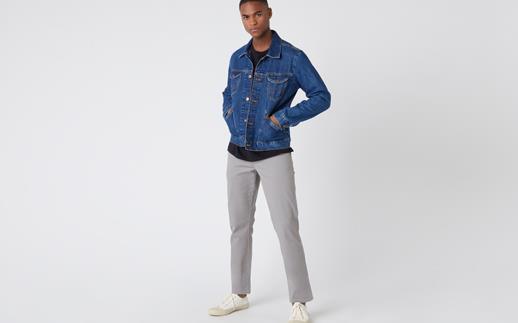 Wrangler Mens Texas Slim Shale Grey Trousers