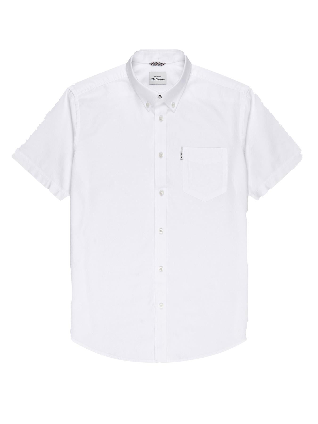 Ben Sherman Mens Big Size Short Sleeve Organic Cotton Oxford Shirt (65095) 2XL-5XL, 4 Colours