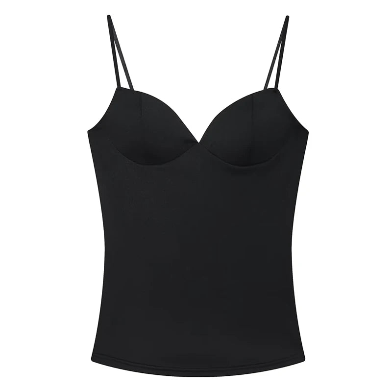 Womens Corset Crop Top Backless Camisole Bustier Bodycon Strap Top - QHA UK