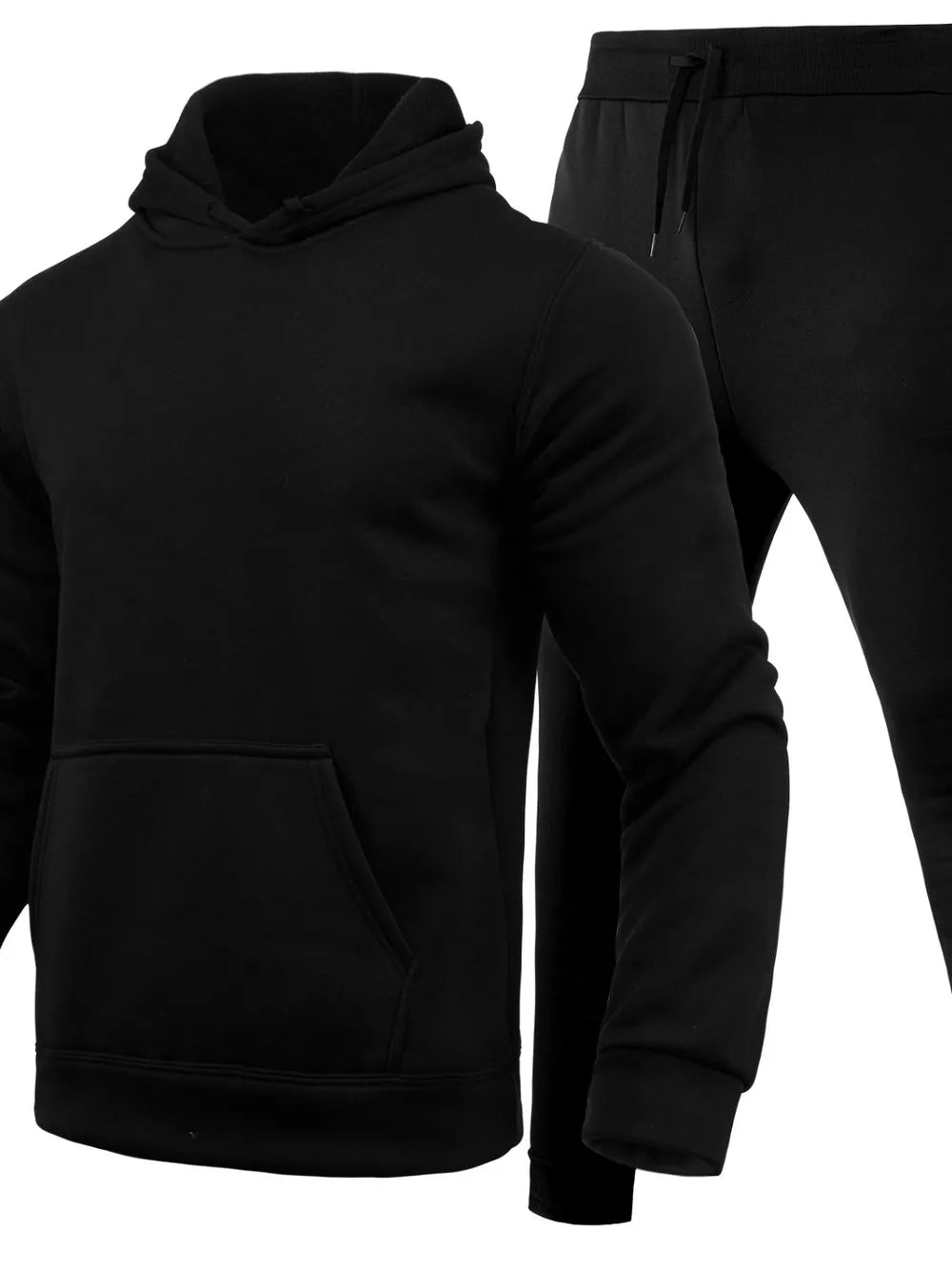 Men's Full Size Long Sleeve Hoodie and Pants Set Plus Size