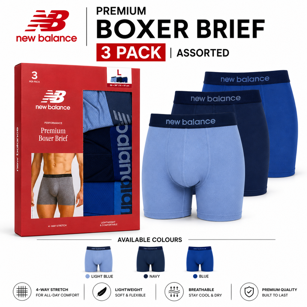 New Balance Mens Premium Stretch Boxer Briefs Trunks Underwear S-XL 3-12 Pack - QHA UK
