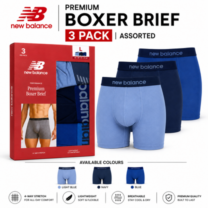 New Balance Mens Premium Stretch Boxer Briefs Trunks Underwear S-XL 3-12 Pack - QHA UK